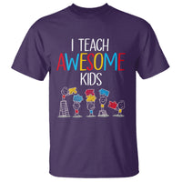 Autism Awareness T Shirt I Teach Awesome Kids Funny Puzzle Special Education Teacher - Wonder Print Shop