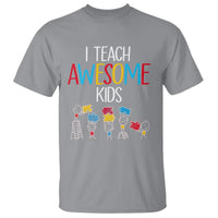 Autism Awareness T Shirt I Teach Awesome Kids Funny Puzzle Special Education Teacher - Wonder Print Shop