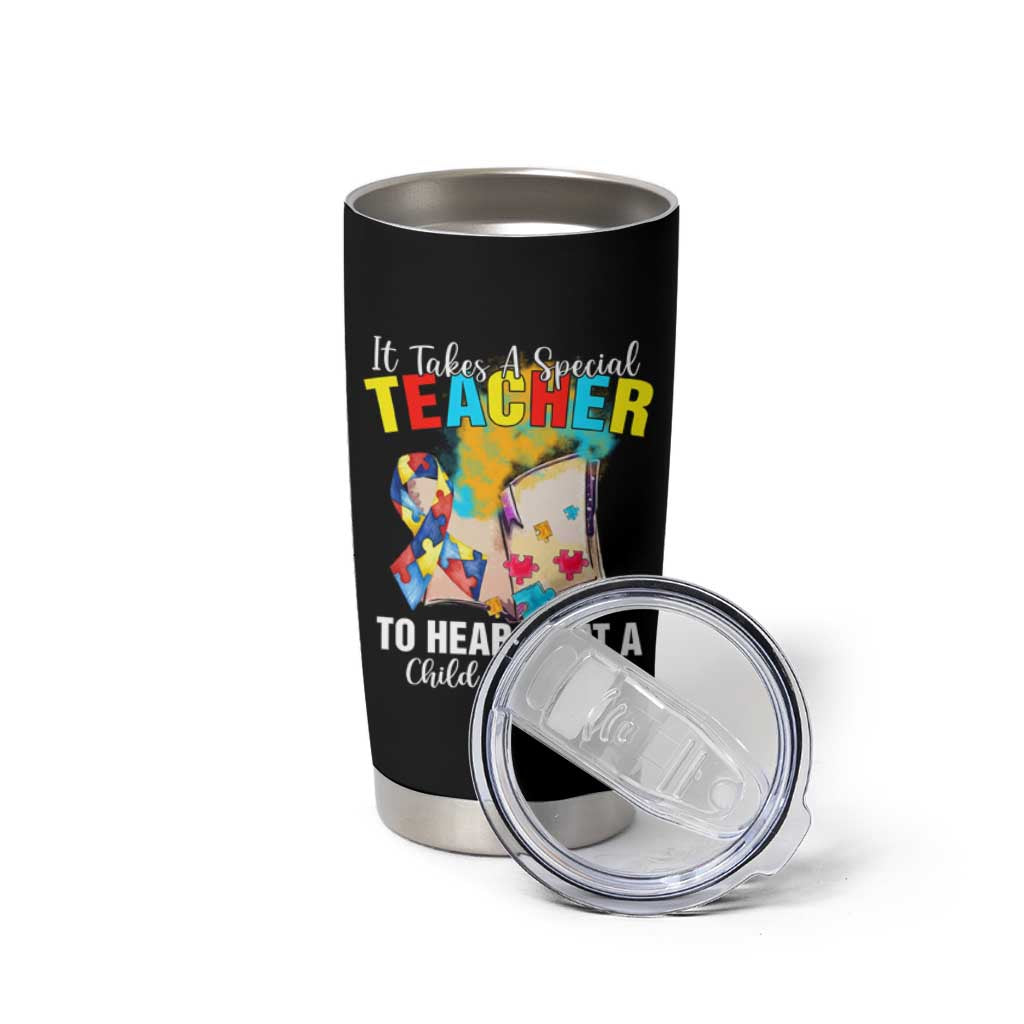 Autism Awareness Tumbler Cup It Takes A Special Teacher To Hear What A Child Can't Say