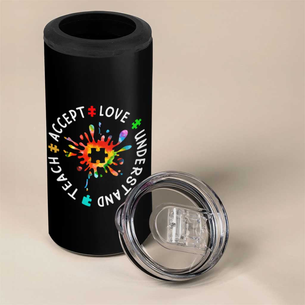 Autism Awareness 4 in 1 Can Cooler Tumbler Special Teacher Teach Accept Understand Love