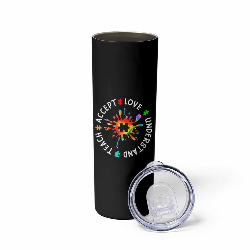 Autism Awareness Skinny Tumbler Special Teacher Teach Accept Understand Love