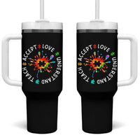 Autism Awareness Tumbler With Handle Special Teacher Teach Accept Understand Love