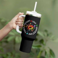 Autism Awareness Tumbler With Handle Special Teacher Teach Accept Understand Love