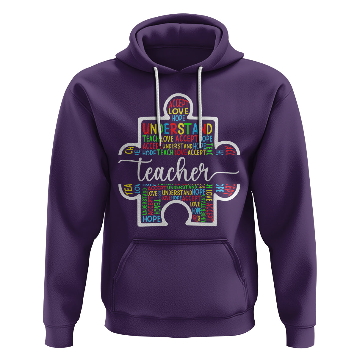 Autism Awareness Hoodie Special Teacher Teach Accept Understand Love - Wonder Print Shop