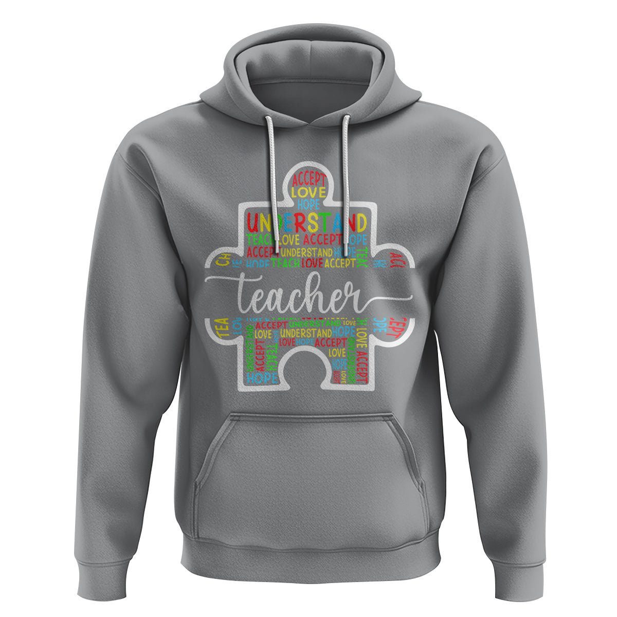 Autism Awareness Hoodie Special Teacher Teach Accept Understand Love - Wonder Print Shop