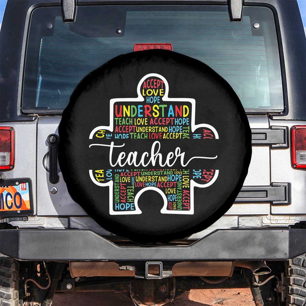 Autism Awareness Spare Tire Cover Special Teacher Teach Accept Understand Love