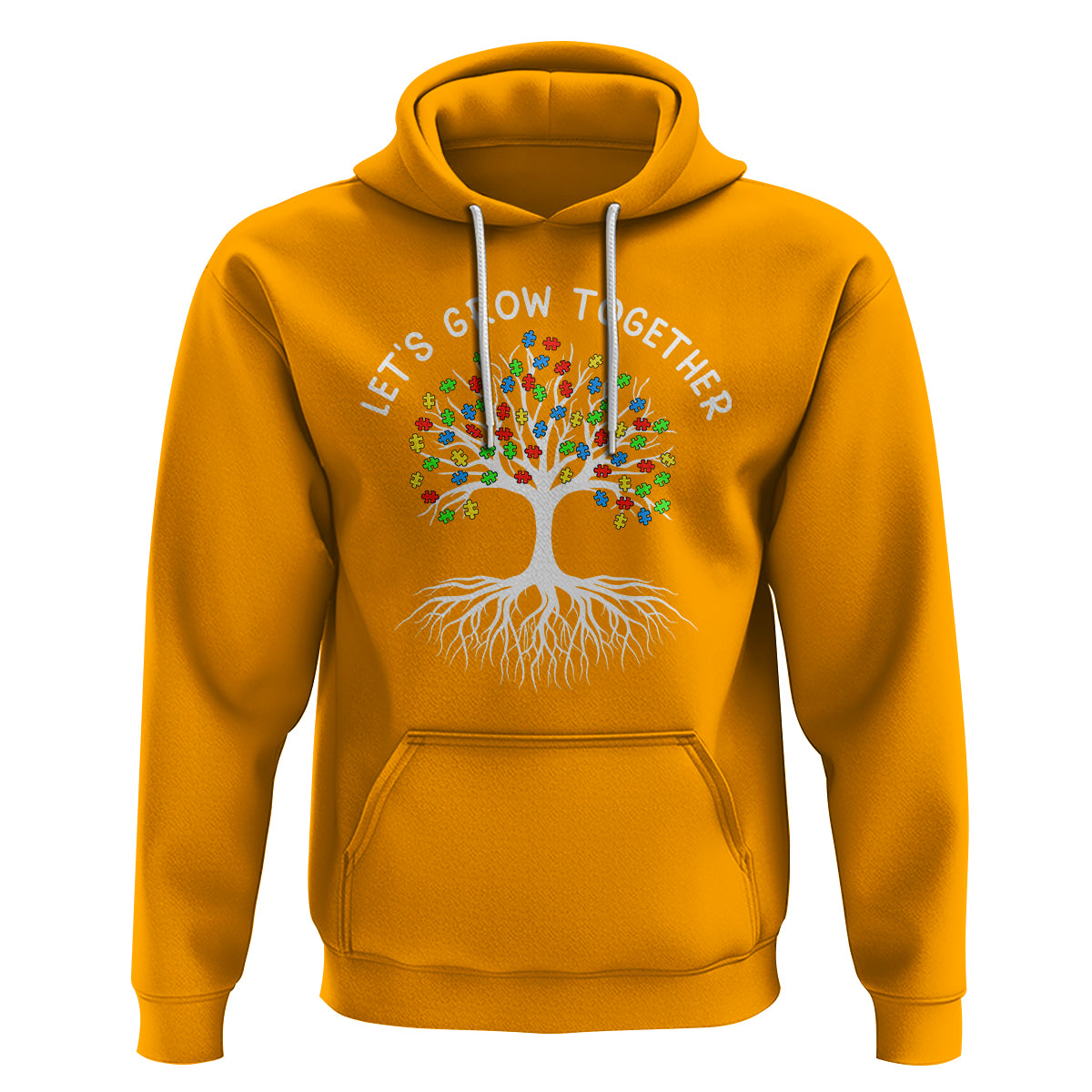 Autism Awareness Hoodie Let's Grow Together Puzzle Flowers - Wonder Print Shop