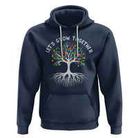 Autism Awareness Hoodie Let's Grow Together Puzzle Flowers - Wonder Print Shop