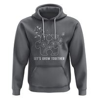 Autism Awareness Hoodie Let's Grow Together Puzzle Tree - Wonder Print Shop