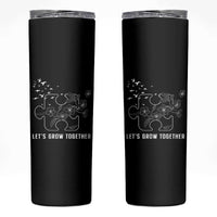 Autism Awareness Skinny Tumbler Let's Grow Together Puzzle Tree