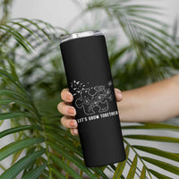 Autism Awareness Skinny Tumbler Let's Grow Together Puzzle Tree