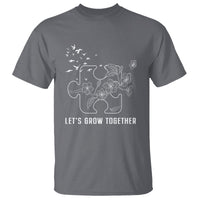 Autism Awareness T Shirt Let's Grow Together Puzzle Tree - Wonder Print Shop