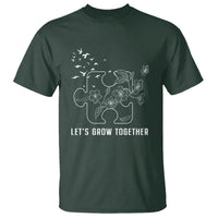Autism Awareness T Shirt Let's Grow Together Puzzle Tree - Wonder Print Shop