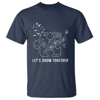 Autism Awareness T Shirt Let's Grow Together Puzzle Tree - Wonder Print Shop