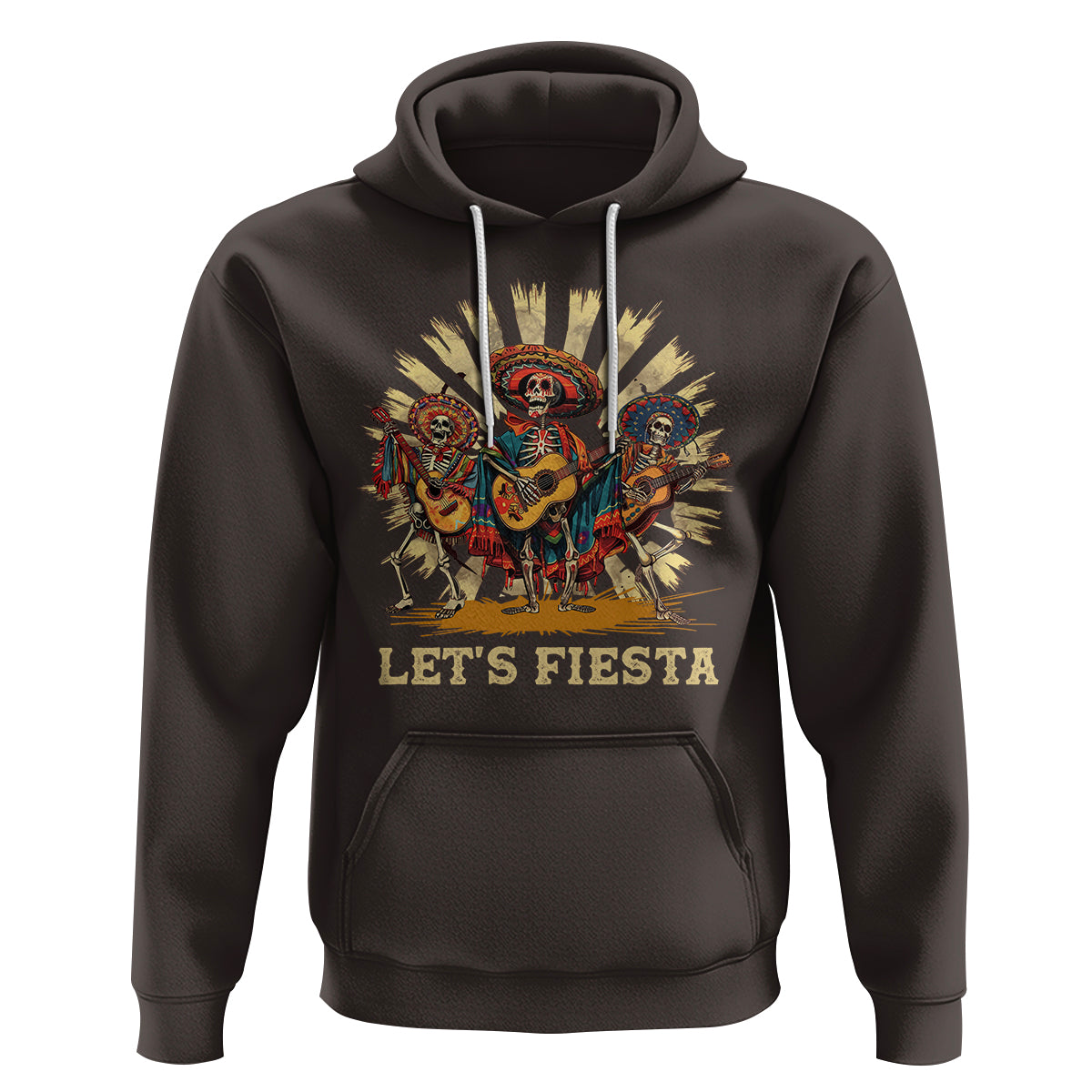 Cinco De Mayo Hoodie Let's Fiesta Skeleton Dancing Mexican Party - Wonder Print Shop
