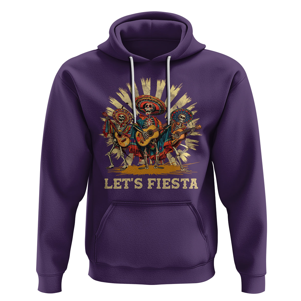 Cinco De Mayo Hoodie Let's Fiesta Skeleton Dancing Mexican Party - Wonder Print Shop