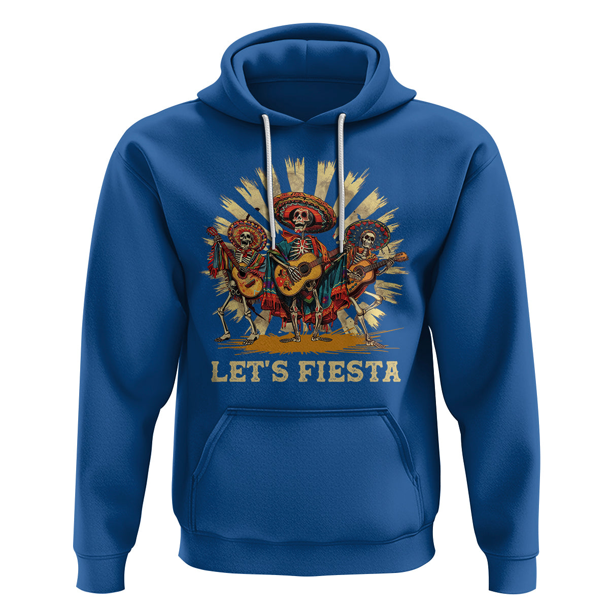 Cinco De Mayo Hoodie Let's Fiesta Skeleton Dancing Mexican Party - Wonder Print Shop