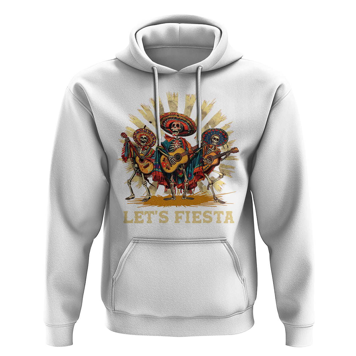 Cinco De Mayo Hoodie Let's Fiesta Skeleton Dancing Mexican Party - Wonder Print Shop