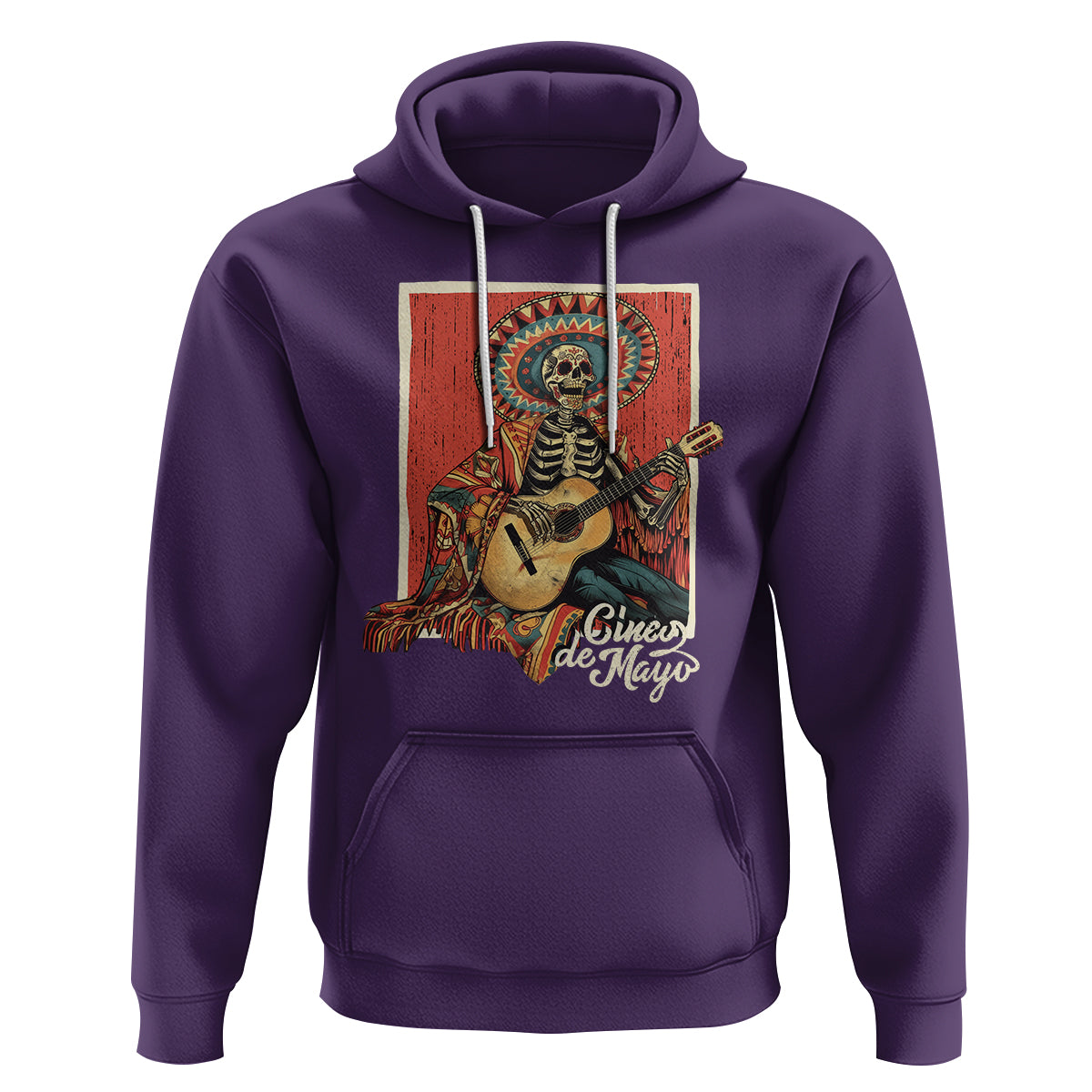 Cinco De Mayo Hoodie Mariachi Skeleton Playing Guitar Mexican Party - Wonder Print Shop