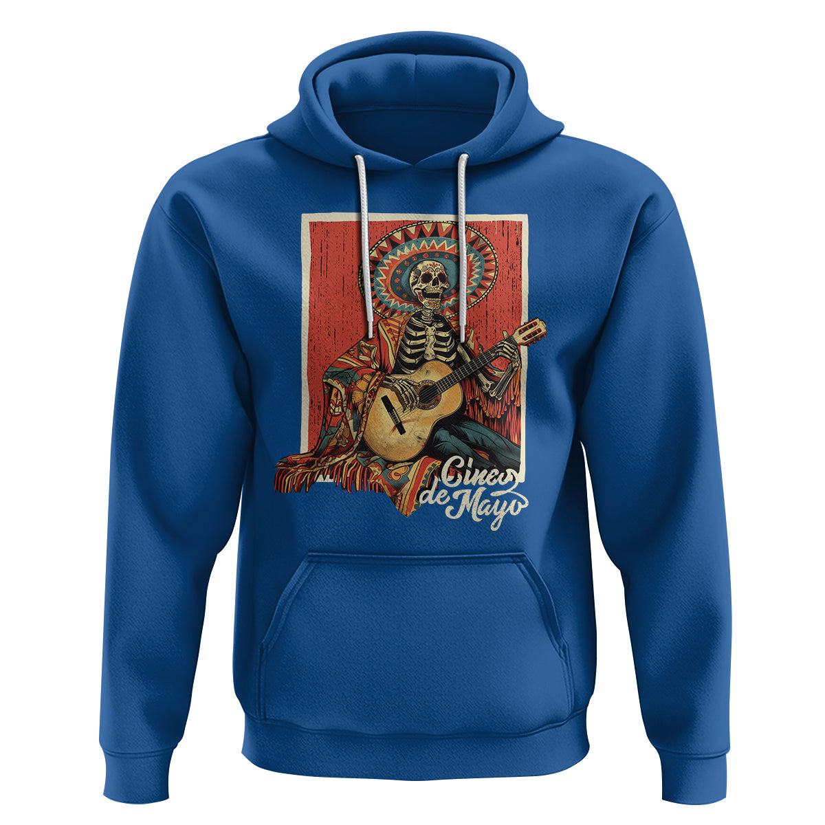 Cinco De Mayo Hoodie Mariachi Skeleton Playing Guitar Mexican Party - Wonder Print Shop