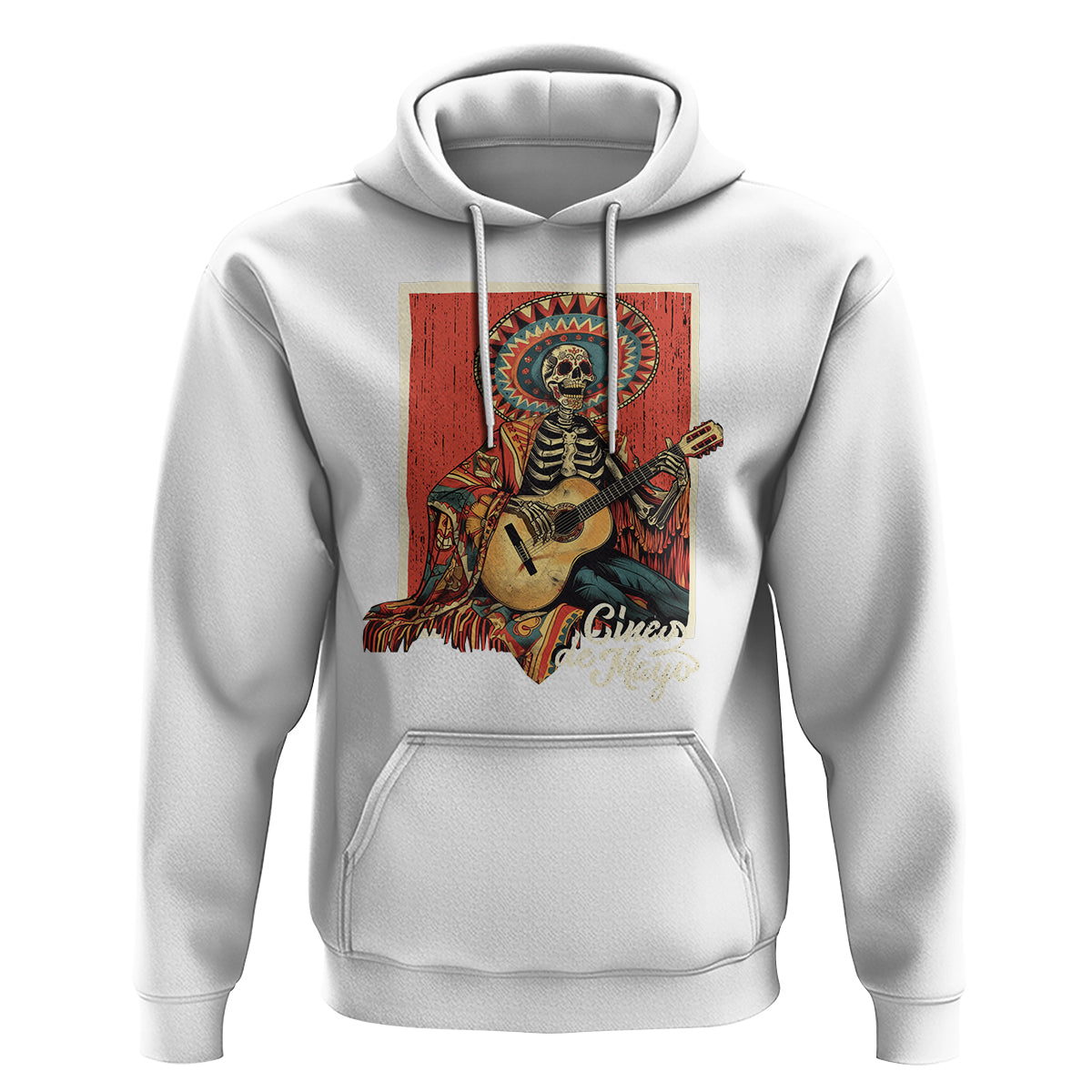 Cinco De Mayo Hoodie Mariachi Skeleton Playing Guitar Mexican Party - Wonder Print Shop