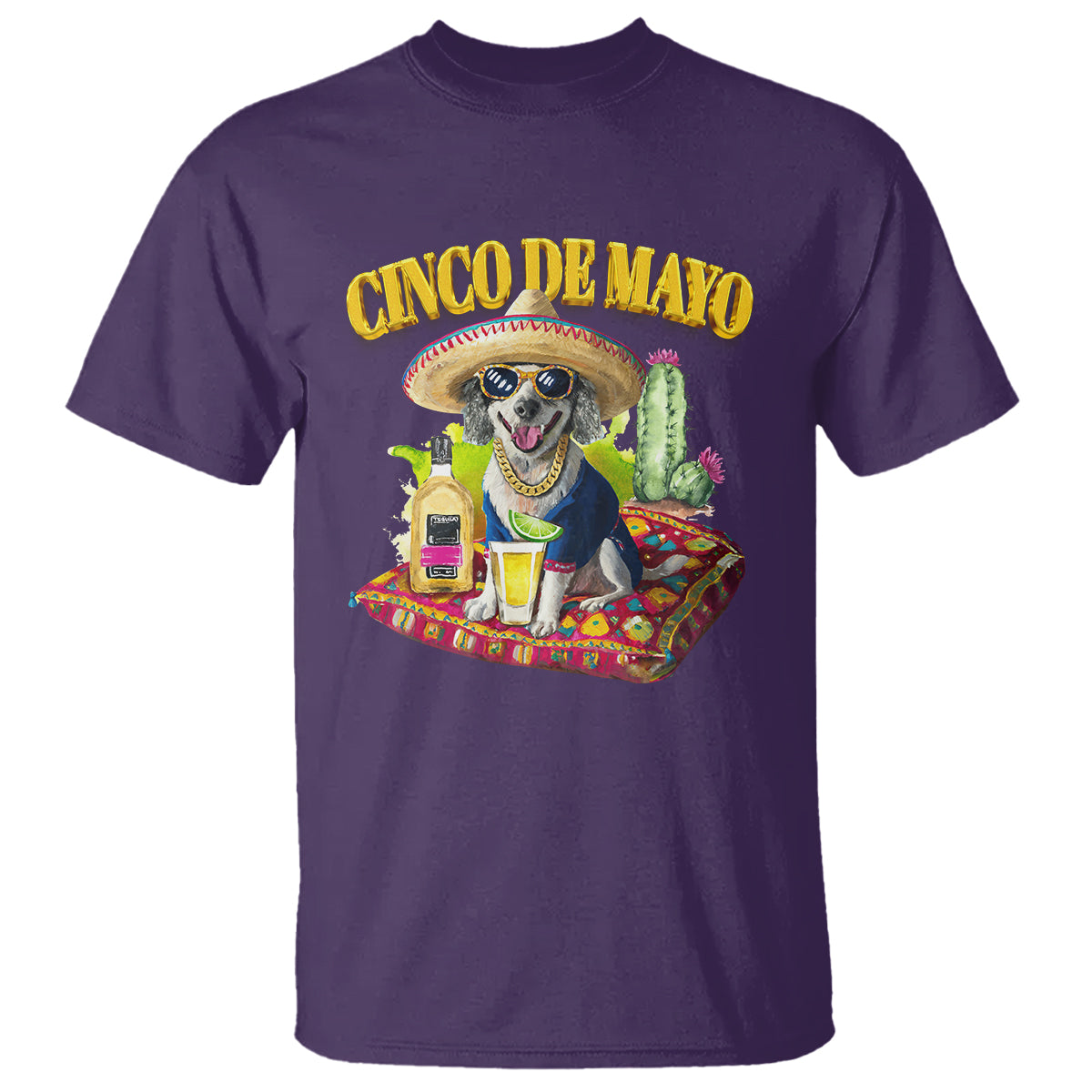 Cinco De Mayo Dog Lover T Shirt Funny Cool Dog Mexican Sombrero Drinking Tequila - Wonder Print Shop