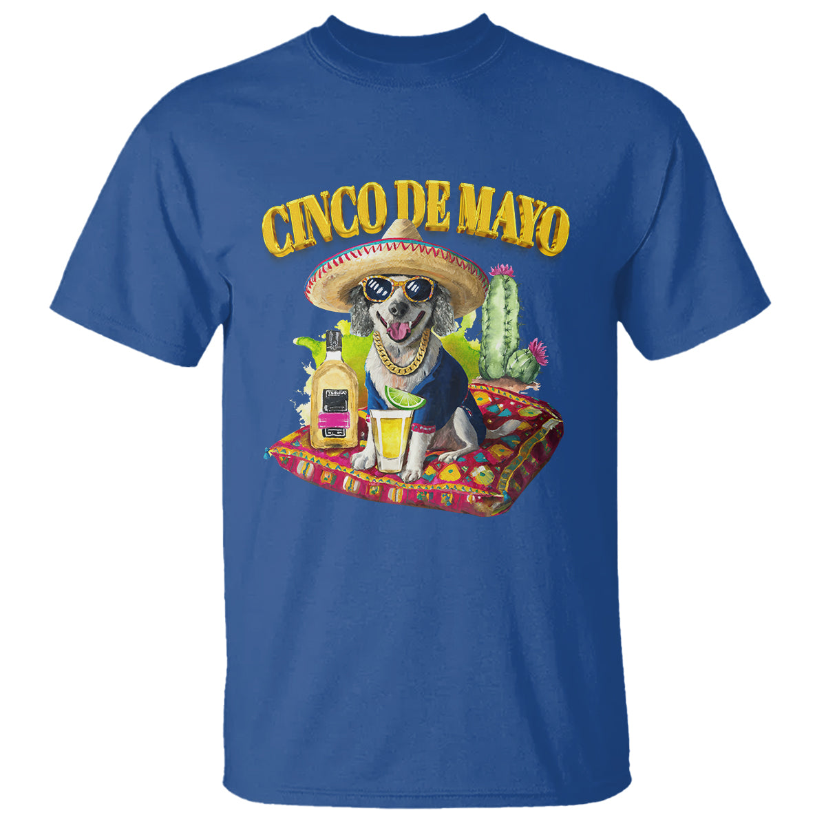 Cinco De Mayo Dog Lover T Shirt Funny Cool Dog Mexican Sombrero Drinking Tequila - Wonder Print Shop