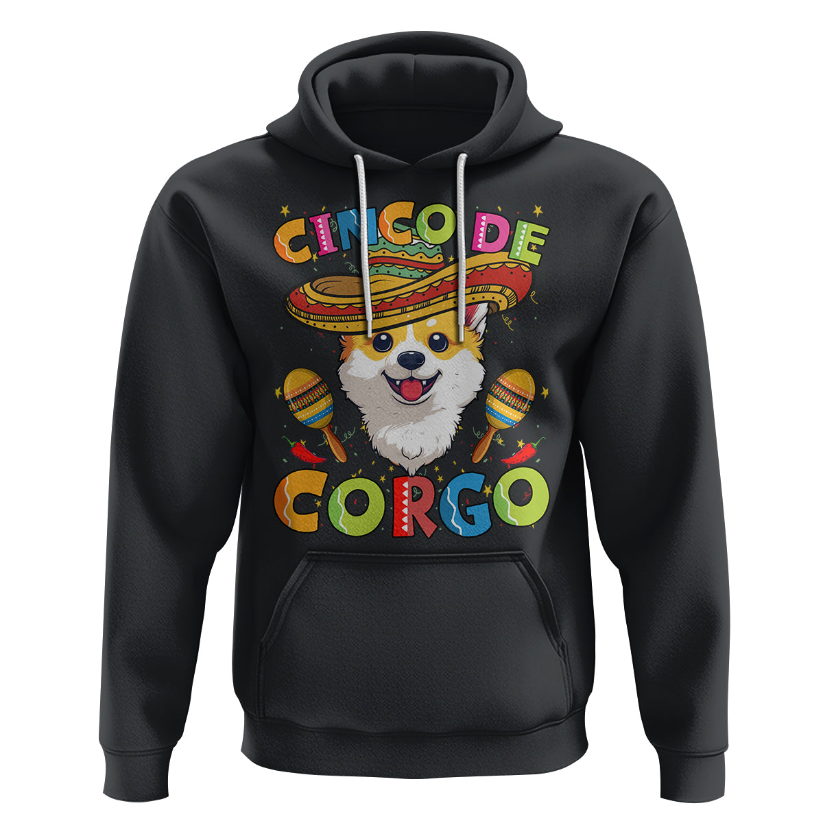 Cinco De Mayo Dog Lover Hoodie Corgo Corgi Mexican Sombrero Maracas - Wonder Print Shop