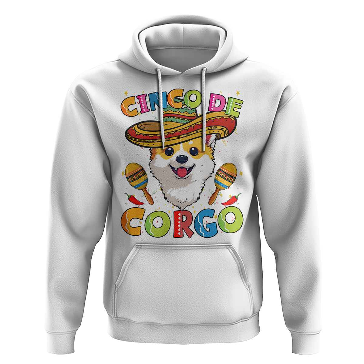 Cinco De Mayo Dog Lover Hoodie Corgo Corgi Mexican Sombrero Maracas - Wonder Print Shop