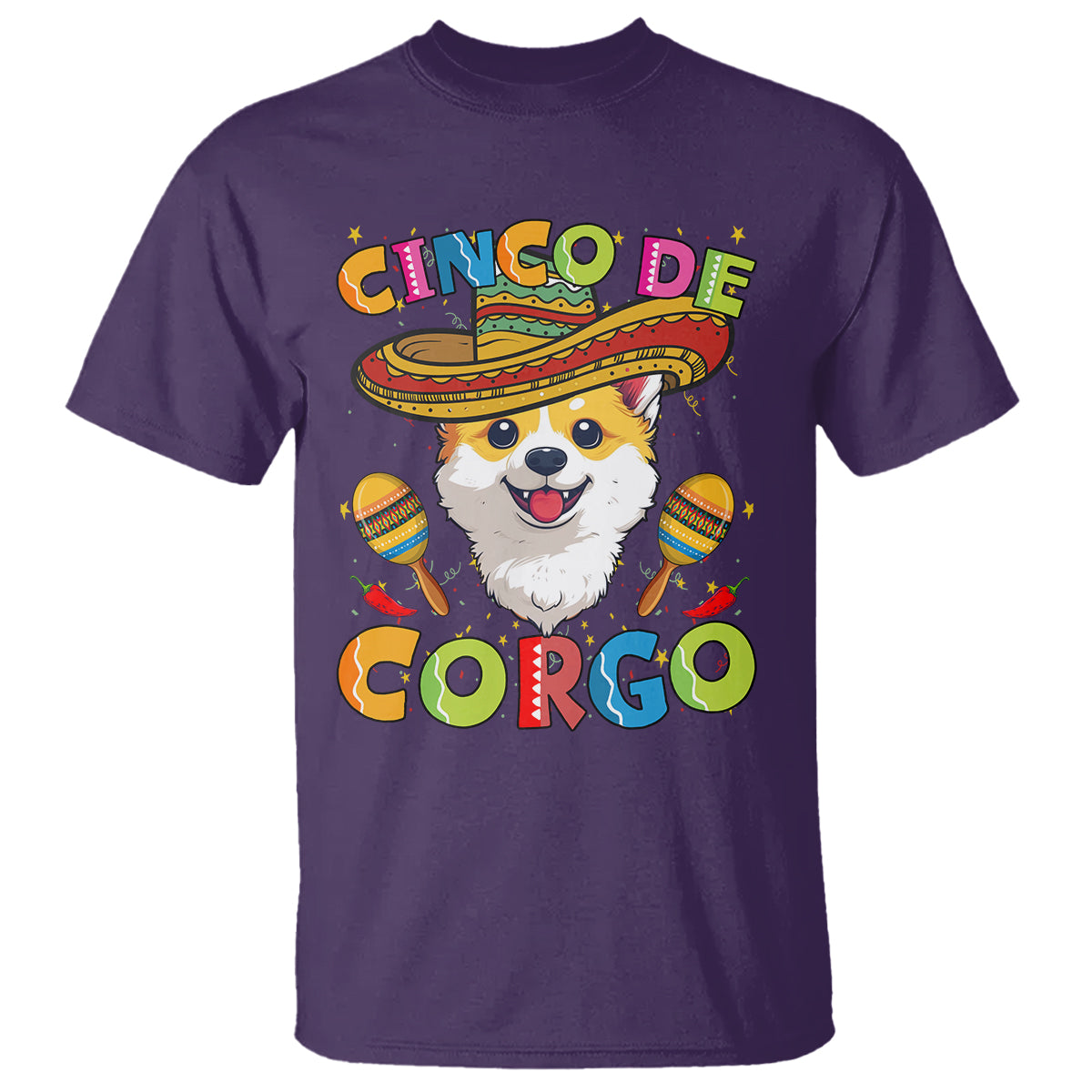 Cinco De Mayo Dog Lover T Shirt Corgo Corgi Mexican Sombrero Maracas - Wonder Print Shop