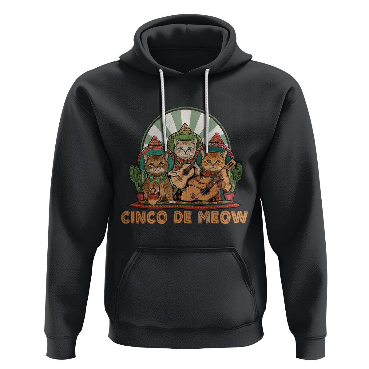 Cinco De Mayo Cat Lover Hoodie Cute Mexican Cat Mariachi Cinco De Meow - Wonder Print Shop