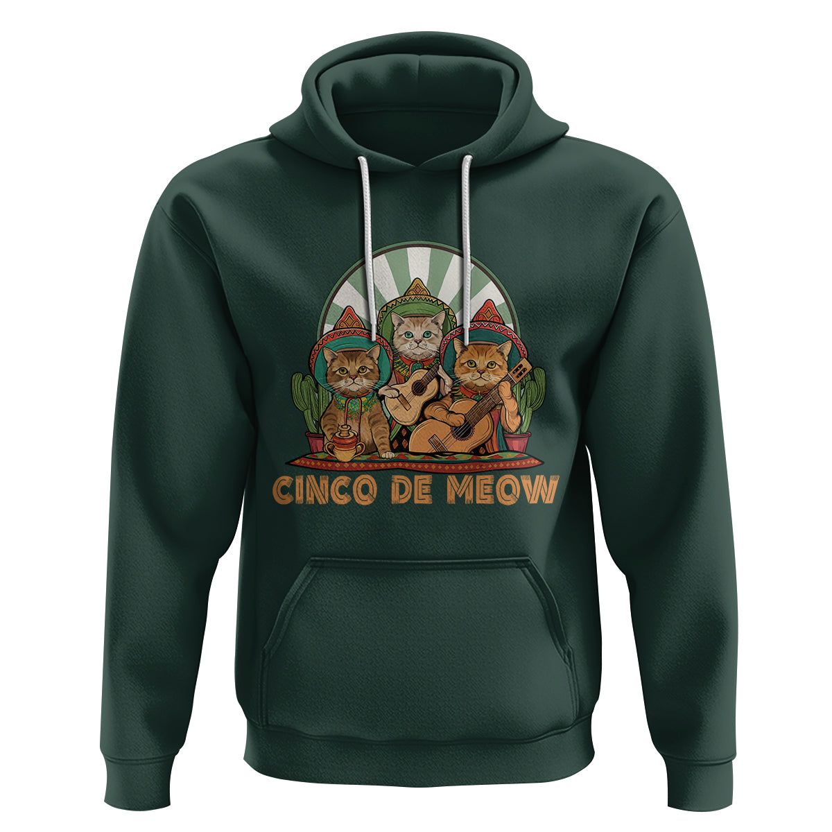 Cinco De Mayo Cat Lover Hoodie Cute Mexican Cat Mariachi Cinco De Meow - Wonder Print Shop