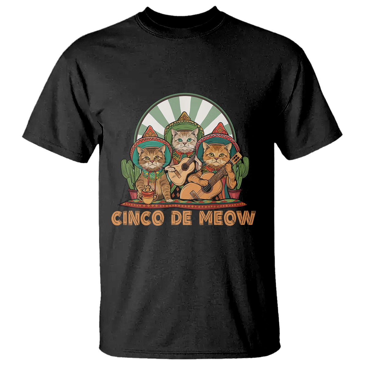 Cinco De Mayo Cat Lover T Shirt Cute Mexican Cat Mariachi Cinco De Meow - Wonder Print Shop
