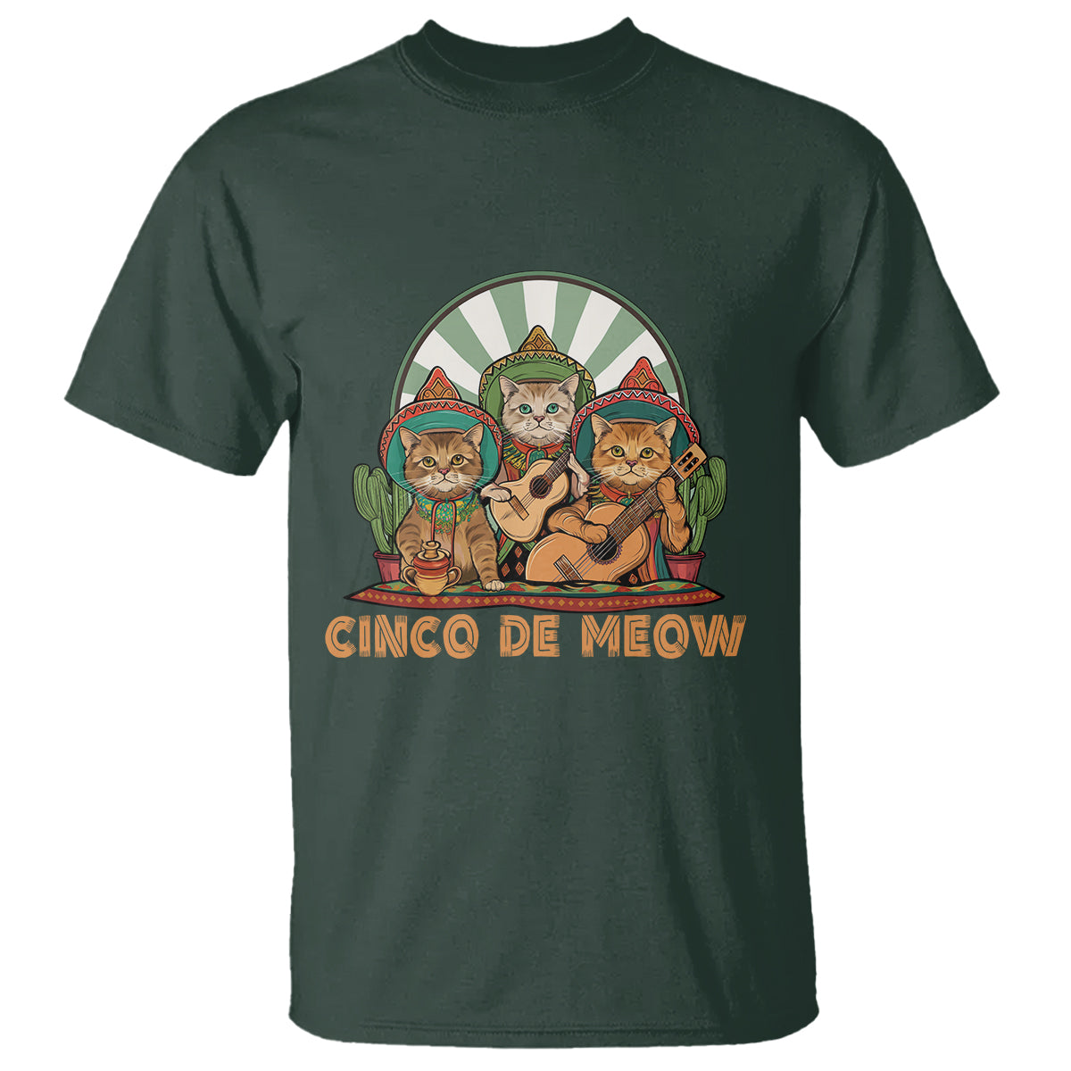 Cinco De Mayo Cat Lover T Shirt Cute Mexican Cat Mariachi Cinco De Meow - Wonder Print Shop