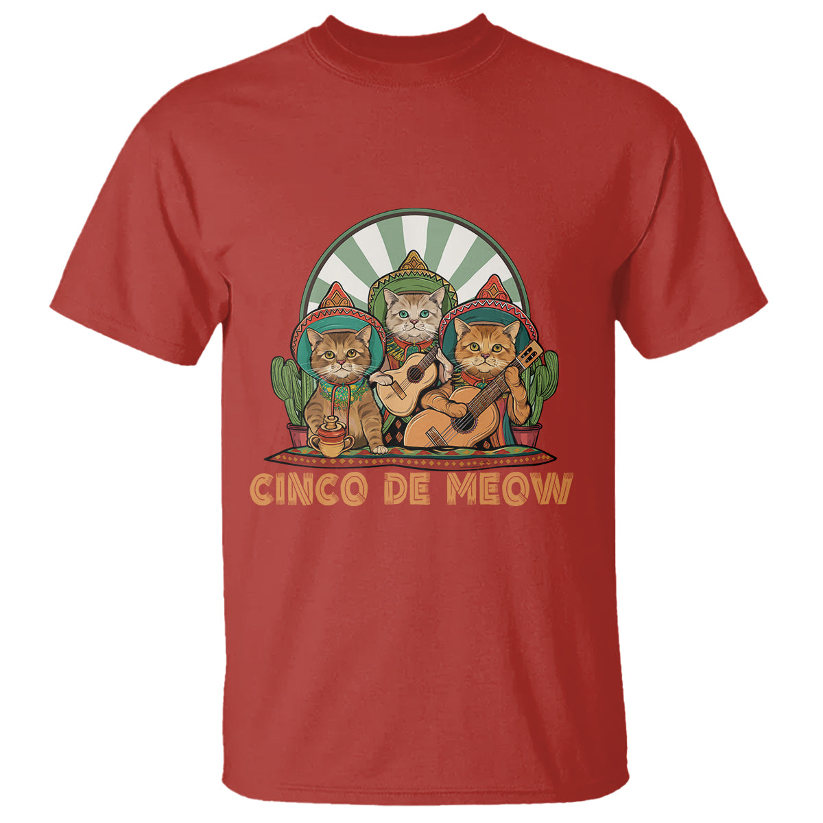 Cinco De Mayo Cat Lover T Shirt Cute Mexican Cat Mariachi Cinco De Meow - Wonder Print Shop