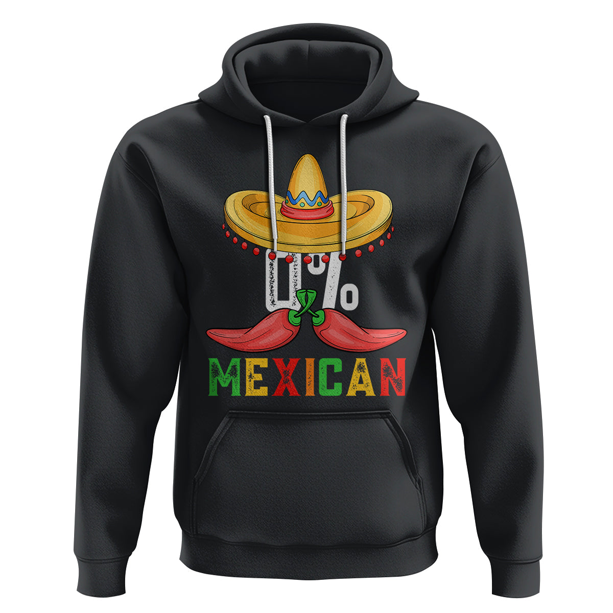 Funny Cinco De Mayo Hoodie 0% Mexican Fiesta Sombrero - Wonder Print Shop
