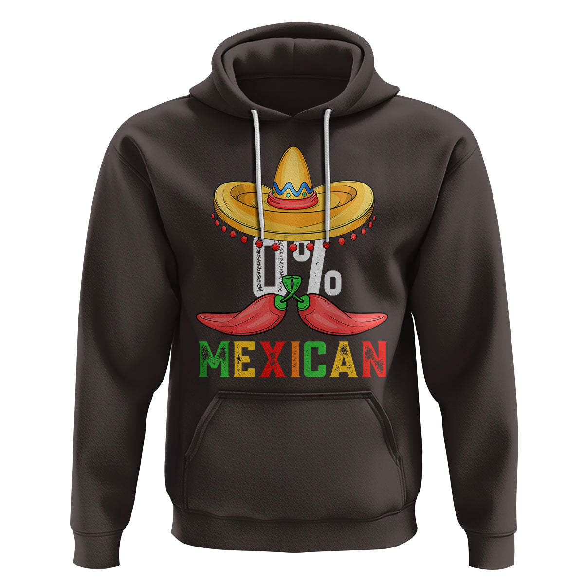 Funny Cinco De Mayo Hoodie 0% Mexican Fiesta Sombrero - Wonder Print Shop