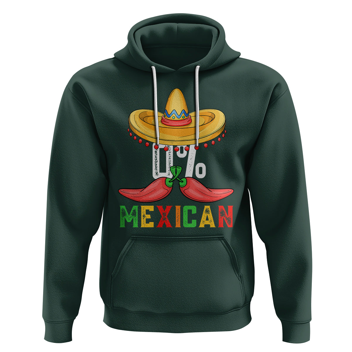 Funny Cinco De Mayo Hoodie 0% Mexican Fiesta Sombrero - Wonder Print Shop