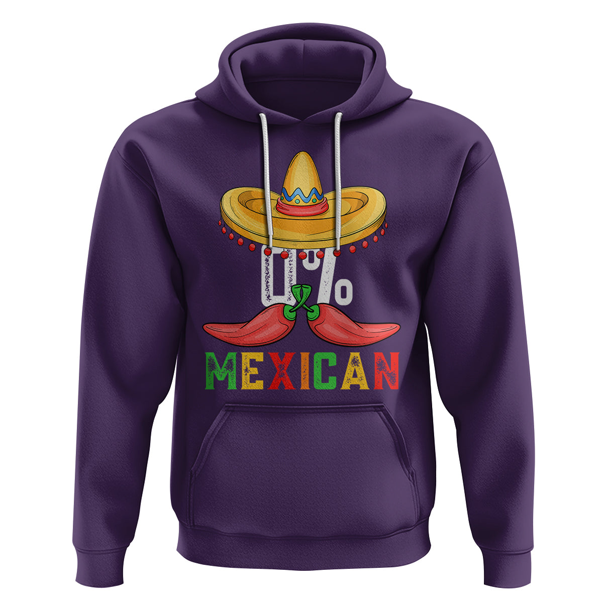 Funny Cinco De Mayo Hoodie 0% Mexican Fiesta Sombrero - Wonder Print Shop