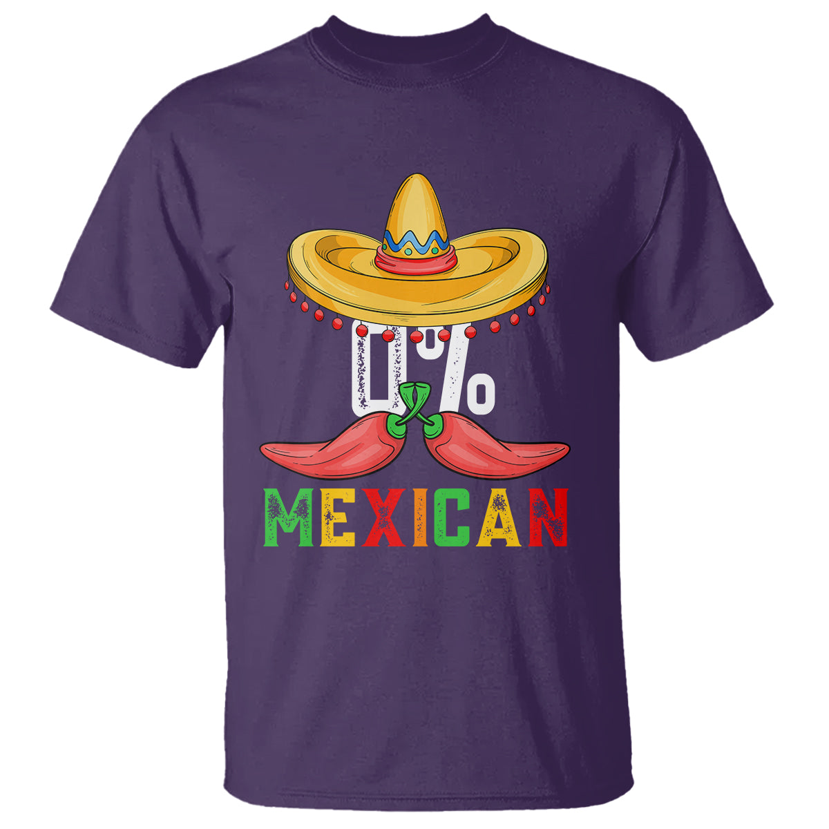 Funny Cinco De Mayo T Shirt 0% Mexican Fiesta Sombrero - Wonder Print Shop