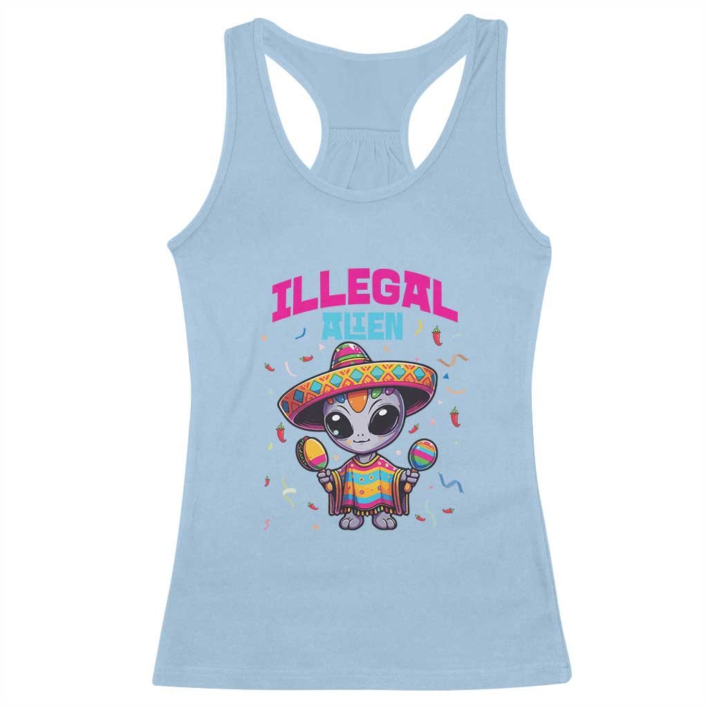 Funny Mexican Illegal Alien Cinco De Mayo Racerback Tank Top