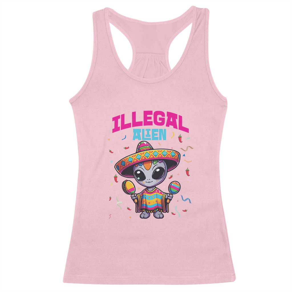 Funny Mexican Illegal Alien Cinco De Mayo Racerback Tank Top