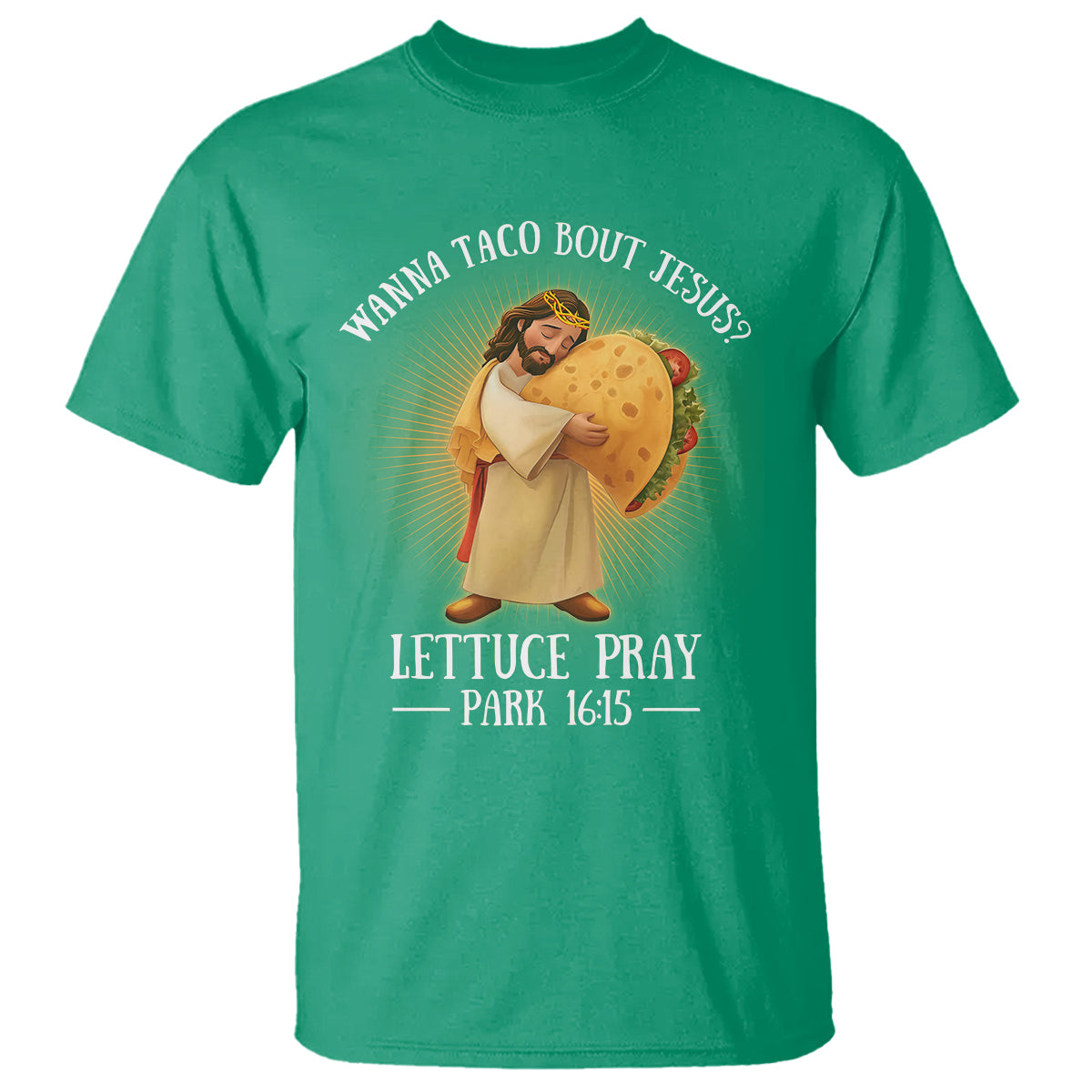 Taco Lover T Shirt Wanna Taco Bout Jesus Cinco de Mayo Christian - Wonder Print Shop