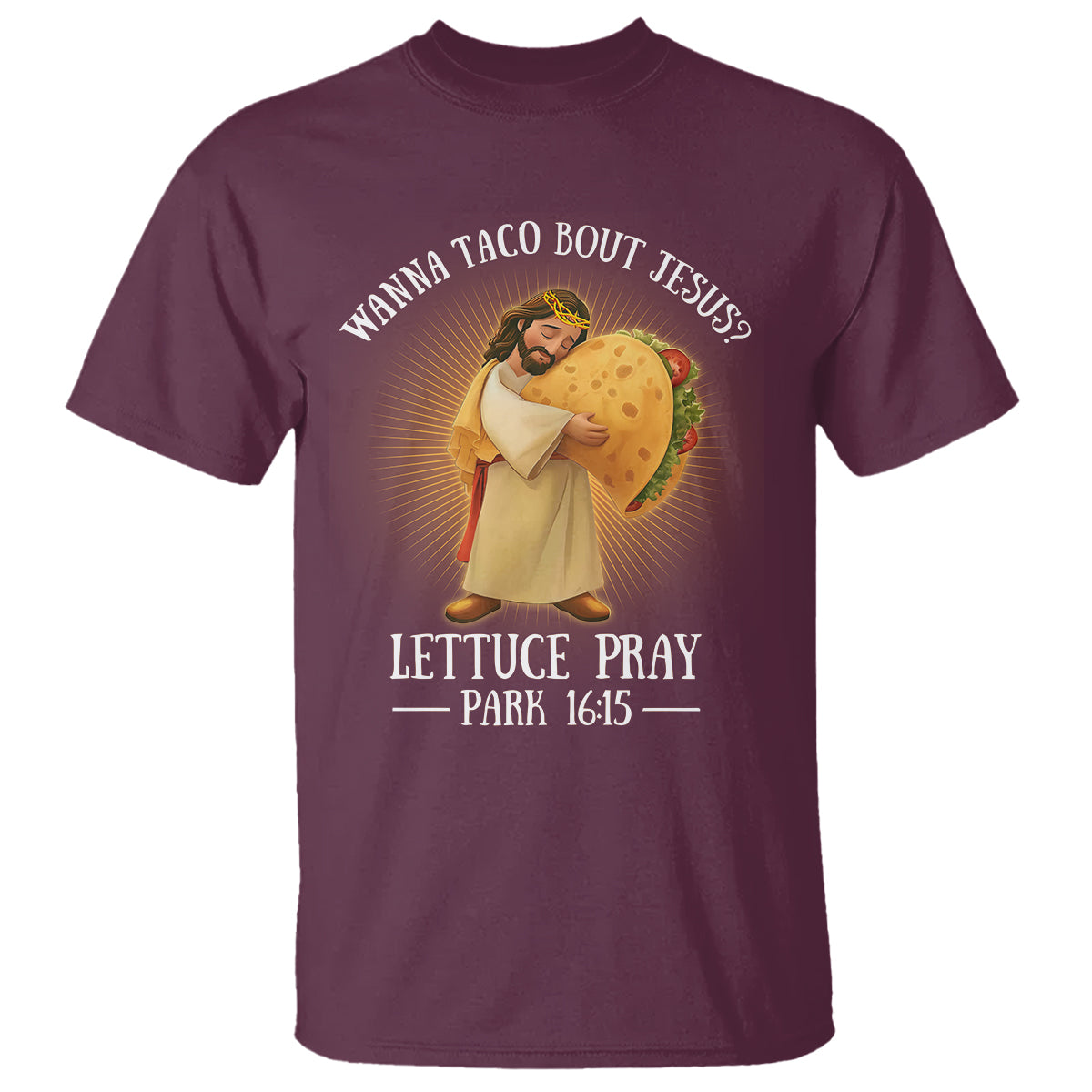 Taco Lover T Shirt Wanna Taco Bout Jesus Cinco de Mayo Christian - Wonder Print Shop