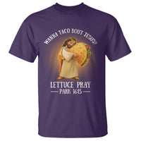 Taco Lover T Shirt Wanna Taco Bout Jesus Cinco de Mayo Christian - Wonder Print Shop