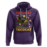 Funny Taco Cat Lover Hoodie Tacocat Spelled Backwards Tacos And Mexican Cats - Wonder Print Shop