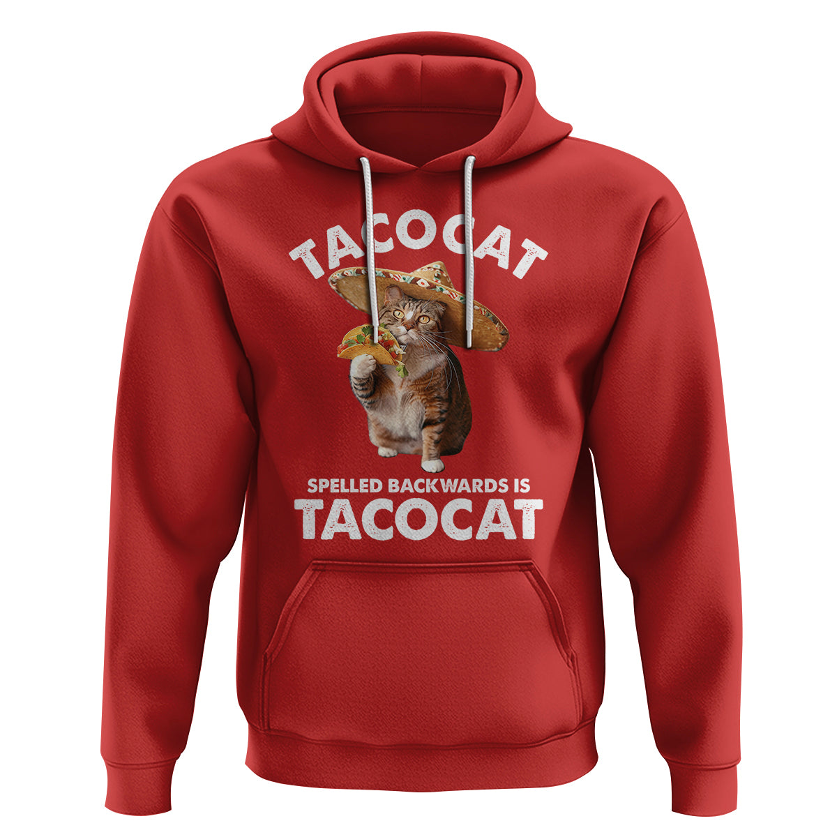 Funny Taco Cat Lover Hoodie Tacocat Spelled Backwards Tacos And Meme Cats - Wonder Print Shop