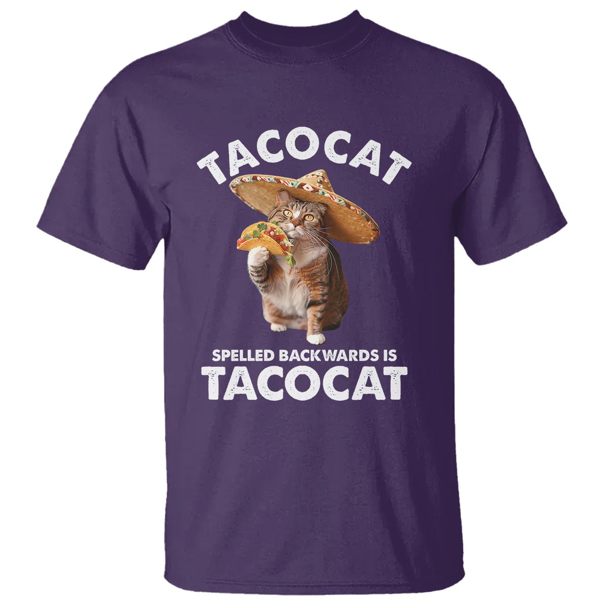 Funny Taco Cat Lover T Shirt Tacocat Spelled Backwards Tacos And Meme Cats - Wonder Print Shop