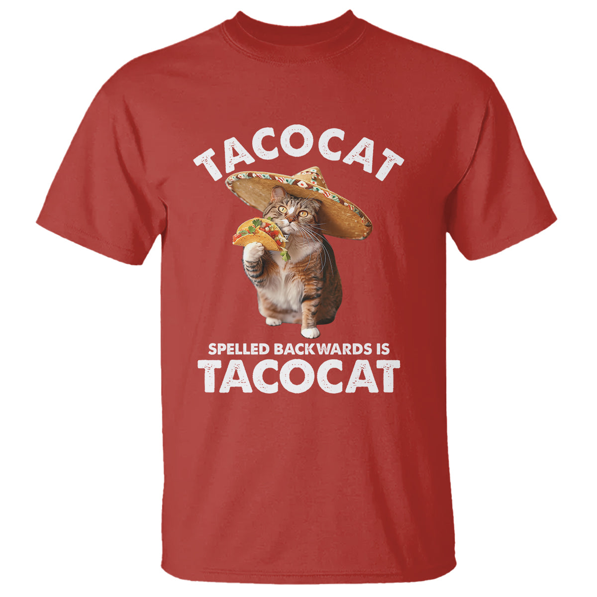 Funny Taco Cat Lover T Shirt Tacocat Spelled Backwards Tacos And Meme Cats - Wonder Print Shop