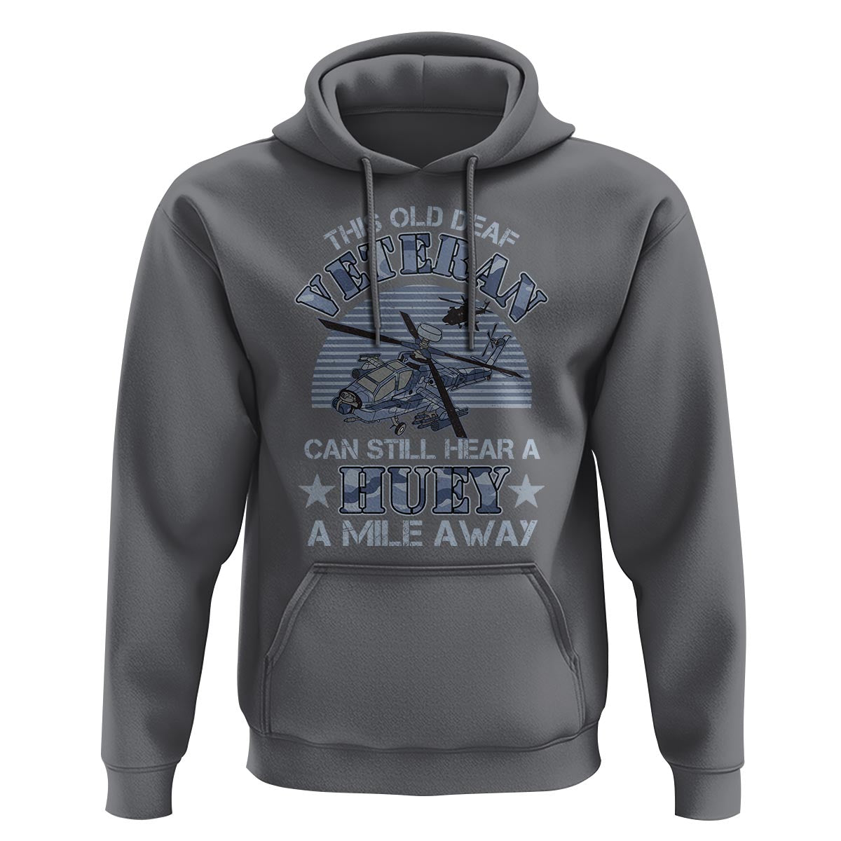Helicopter Pilot Veteran Hoodie This Old Deaf Veteran Can Still Hear A Huey A Mile Away - Wonder Print Shop